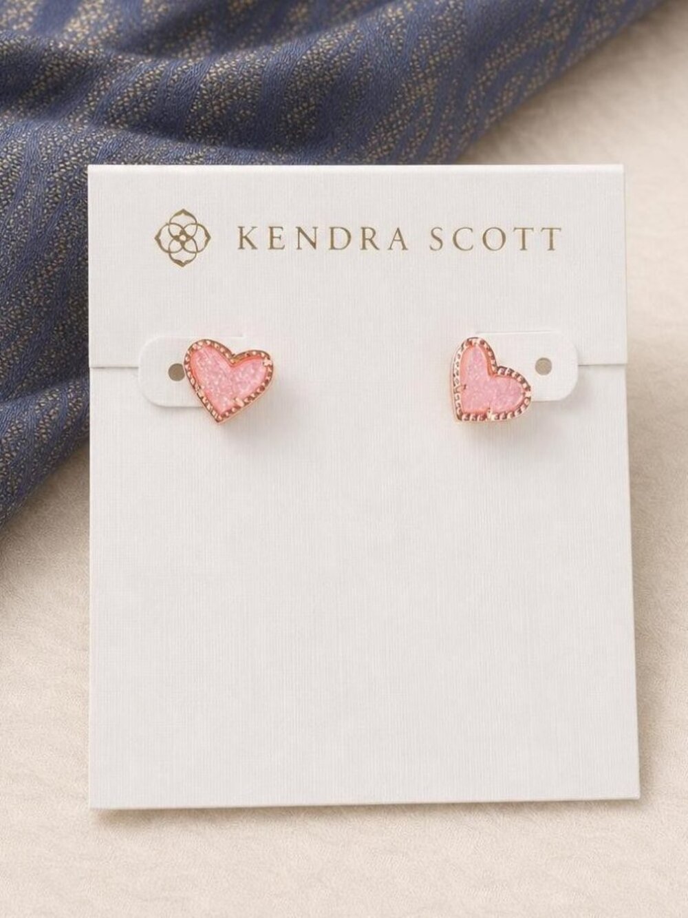 Kendra Scott Heart Stud Earrings Light Pink Drusy Heart